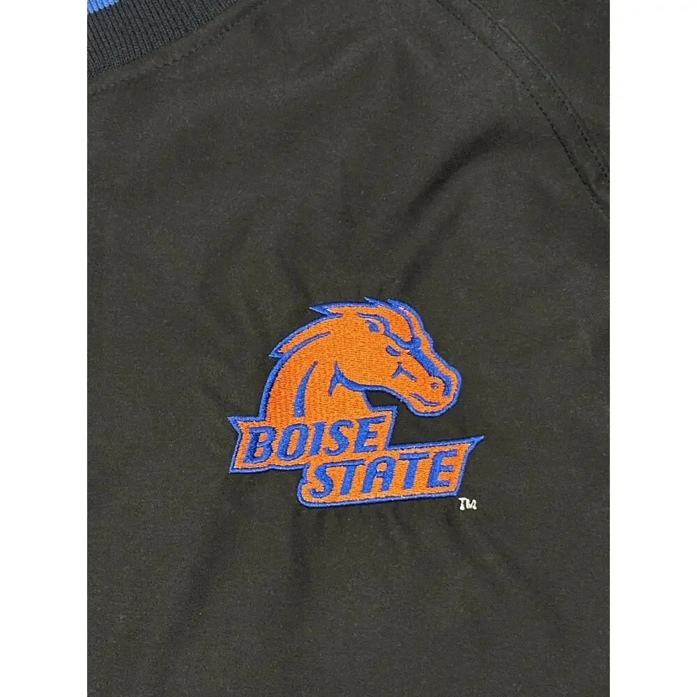 Boise State Broncos Pullover Windbreaker Jacket Men’s XL Black 72 Blue NCAA